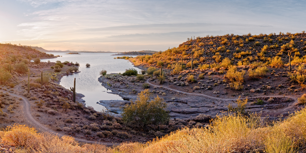 Lake Pleasant during a sunset