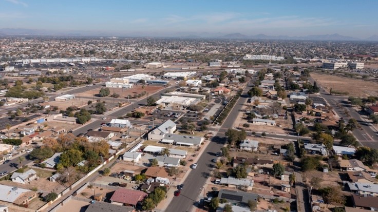 aerial view of peoria az during the day