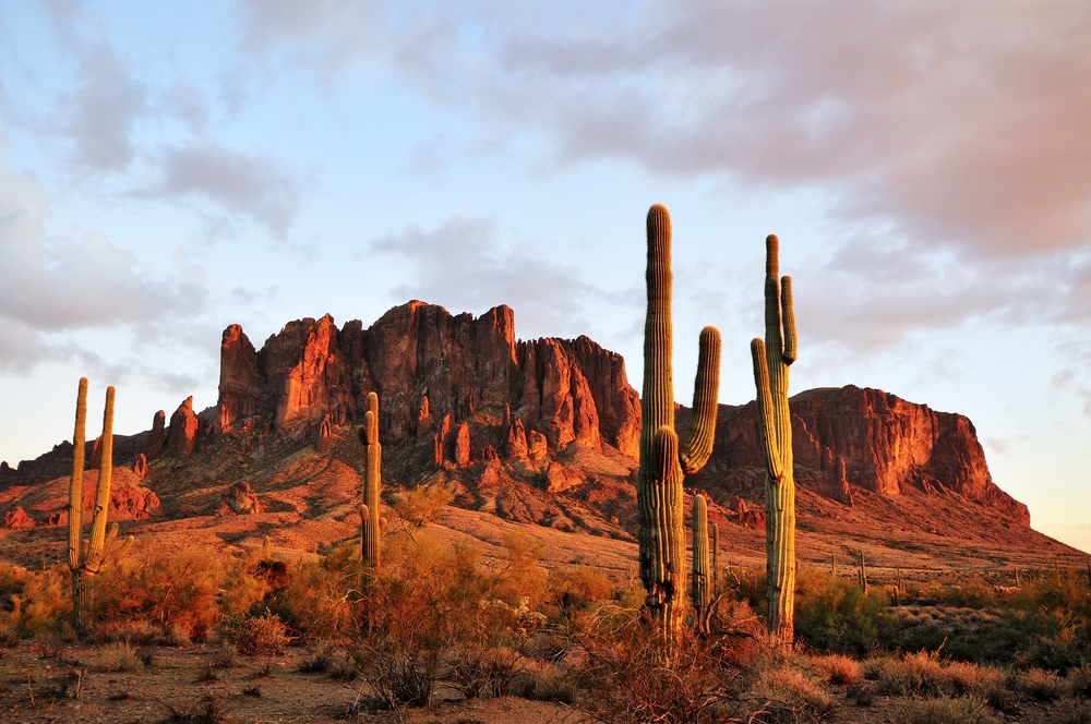 Superstition mountains during a sunrise