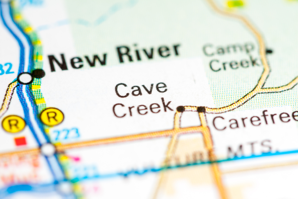 Words Cave Creek on a map