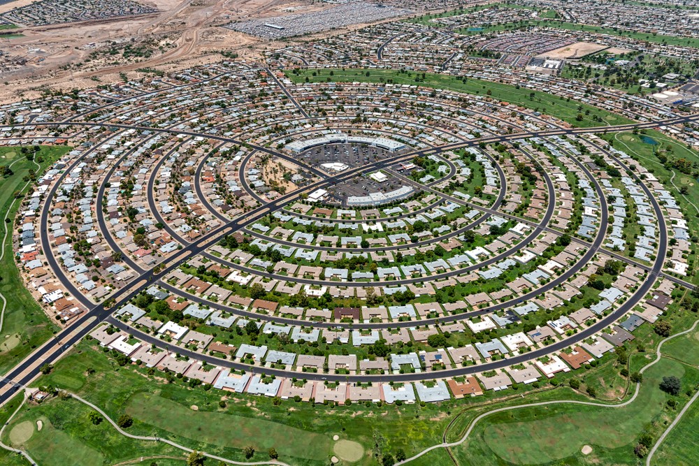 Aerial view of Sun City neighborhoods