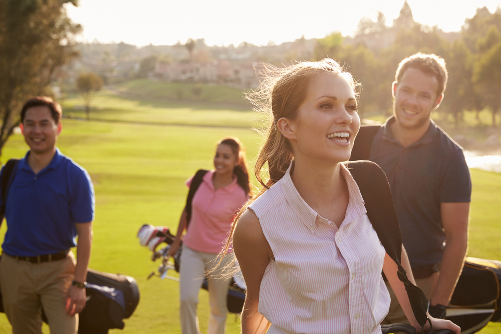 Group of friends golfing