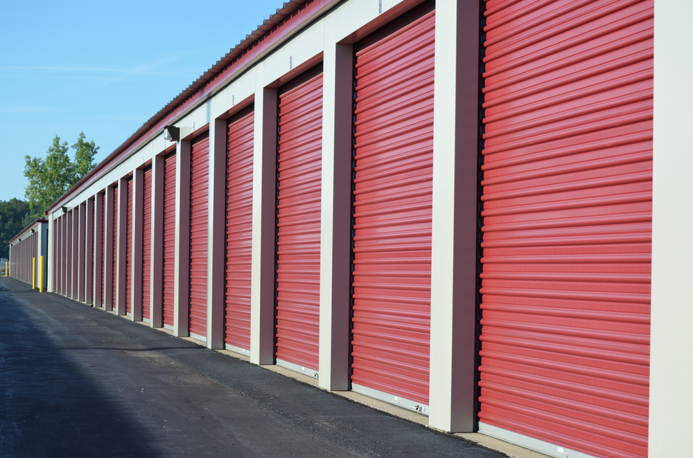 Red exterior storage units