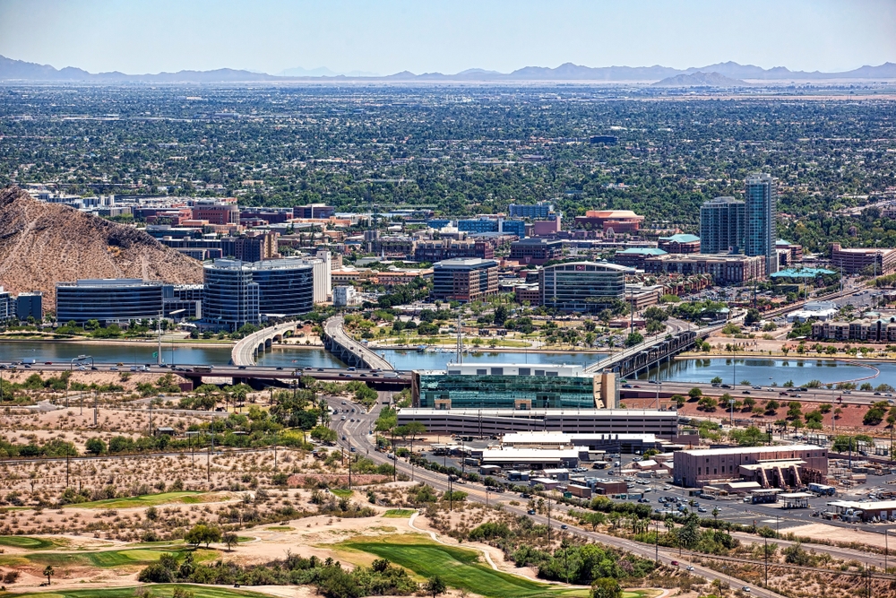 Aerial view of Tempe, AZ